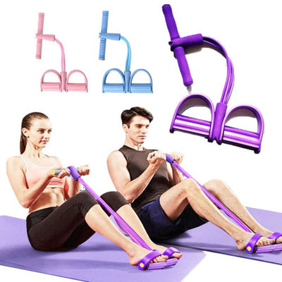 Tube Resistance Pull Rope Trainer for Home Fitness — Abs, Arms, and Full-Body Workouts